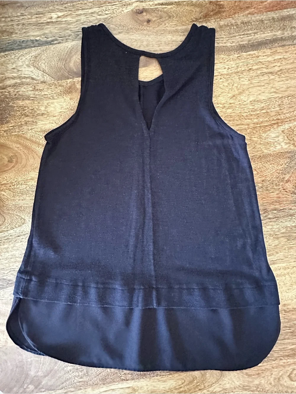 J. Crew Black Sleeveless Layered-Hem Tank Top
